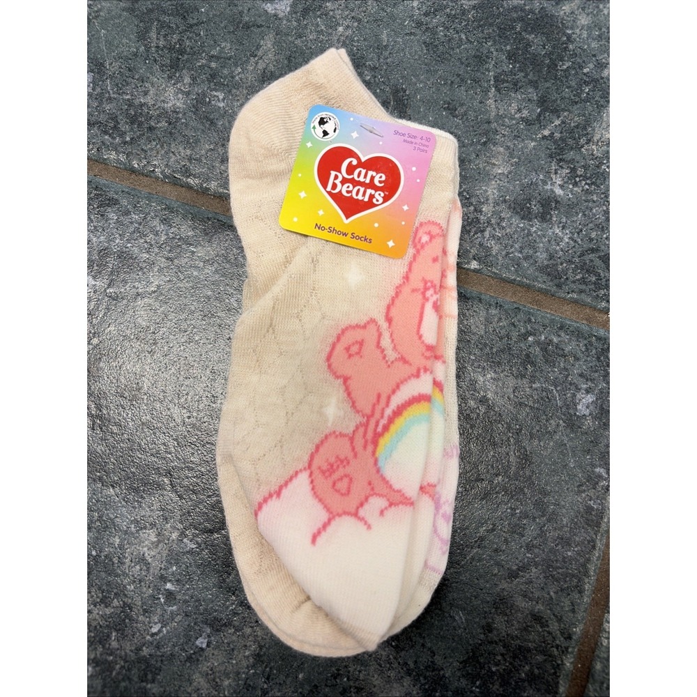 Care Bears No Show Socks - Size 4-10 - 3 Pair - New - Picture 1 of 5